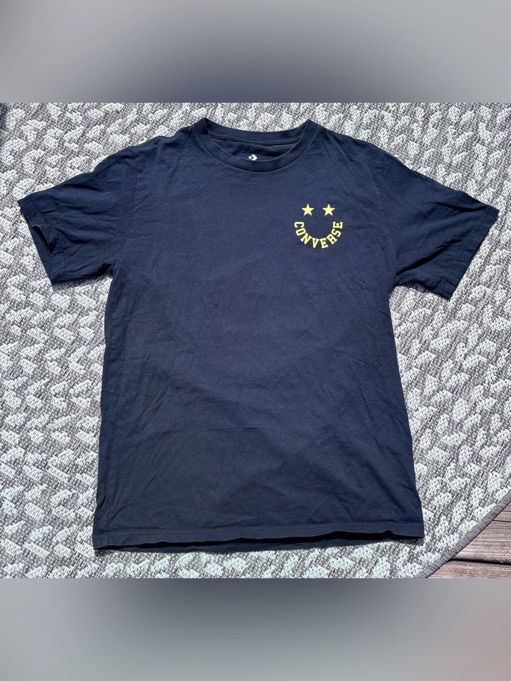 Converse Men's Black T-Shirt with Yellow Logo